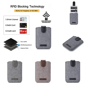 

New Anti Rfid Blocking 5 Pull Credit Card Holder Cell Phone Wallet Reader Lock Bank Card Holder Id Card Wallet Pu Leather