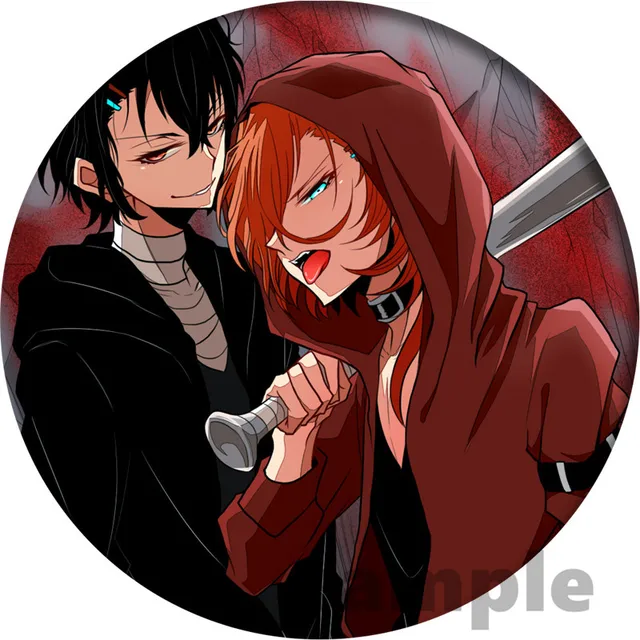 Free Shipping Anime Pin Bungo Stray Dogs Figure Cosplay Badge Backpack Icon Button Cartoon Brooch Accessories Gifts 20