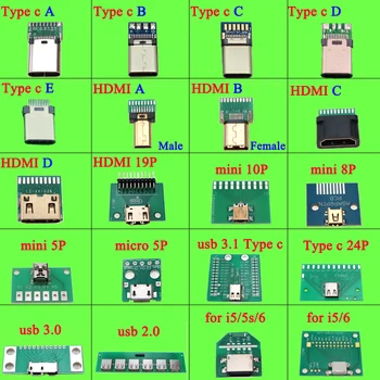

For iPhone Mini Micro USB to DIP Adapter PCB Test Board USB 2.0 3.0 3.1 Type-C HDMI Breadboard