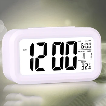 

LED Digital Alarm Clock Electric Desktop Table Clock Electronic Smart Alarm Time Calendar Temperature Date Display Desk Watch