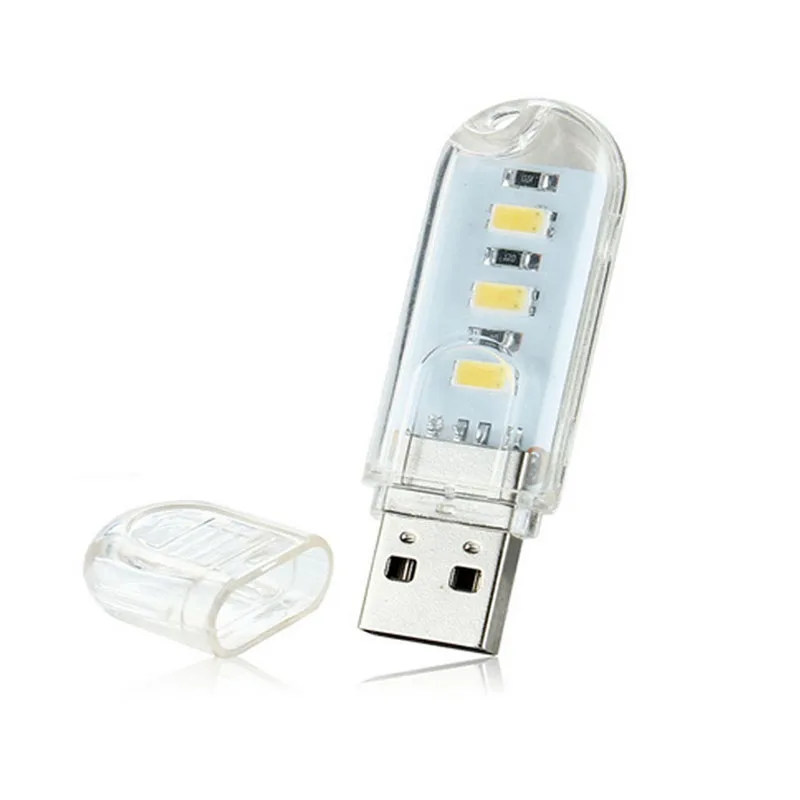 

3LEDs Mini USB DC 5V Reading Book Lamp Portable Desk Night Light Ultra Bright SMD5730 Light Bead For Power Bank PC Laptop