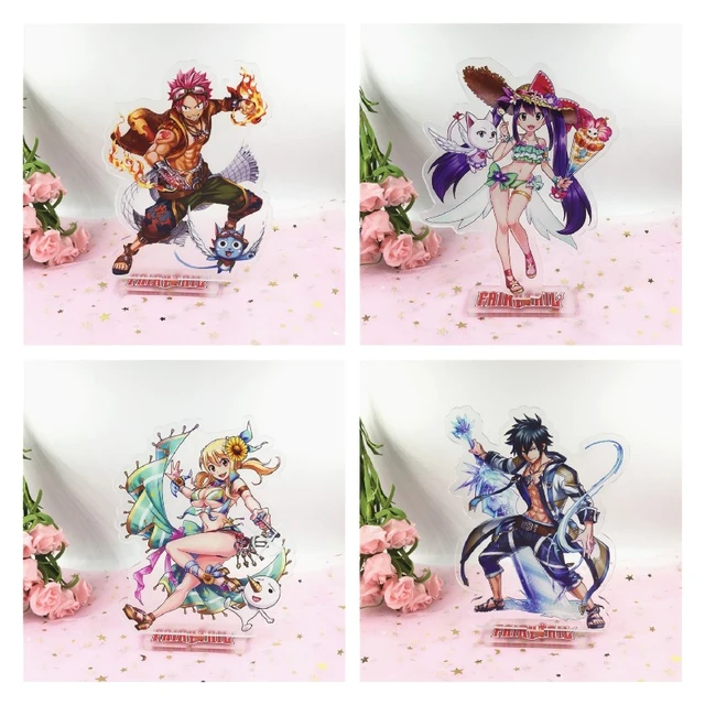 Clássico anime fairy tail bonito q versão personagens chaveiro natsu lucy  heartfilia dos desenhos animados imprimir acrílico pingente chaveiro  chaveiro - AliExpress