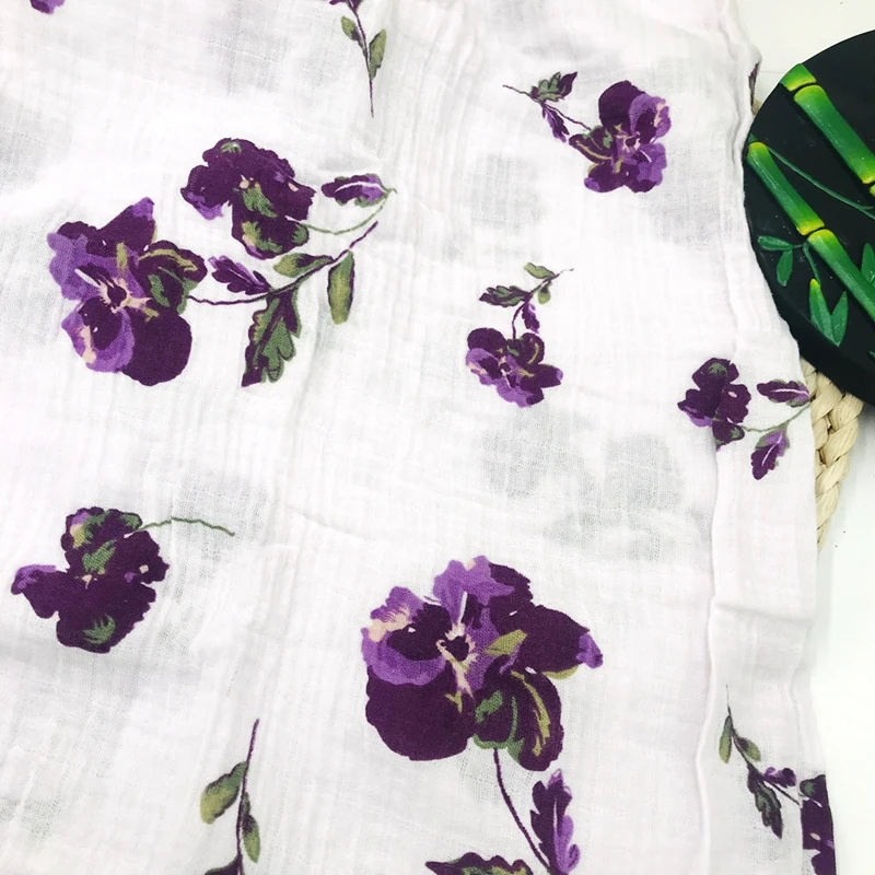 Muslin Cotton Муслиновое одеяло из бамбука и хлопка; милое детское постельное белье с цветочным рисунком; банные полотенца для новорожденных; Пеленальный конверт для младенцев; одеяло для мальчиков и девочек - Цвет: Muslin Cotton