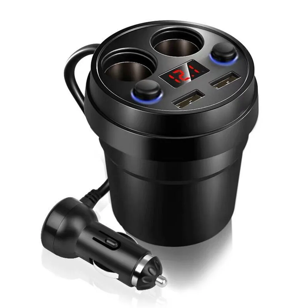 Автомобильное зарядное устройство 2 USB DC/5 V 3.1A чашка питания адаптер прикуриватель разветвитель зарядное устройство для мобильного телефона s с напряжением светодиодный дисплей - Название цвета: 01