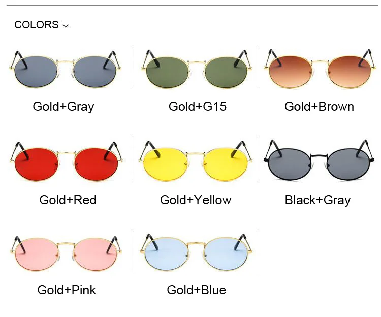 big round sunglasses Retro Oval Sunglasses Women 2019 Luxury Brand Designer Vintage Small Black Red Yellow Shades Sun Glasses Female Oculos UV400 best sunglasses for women