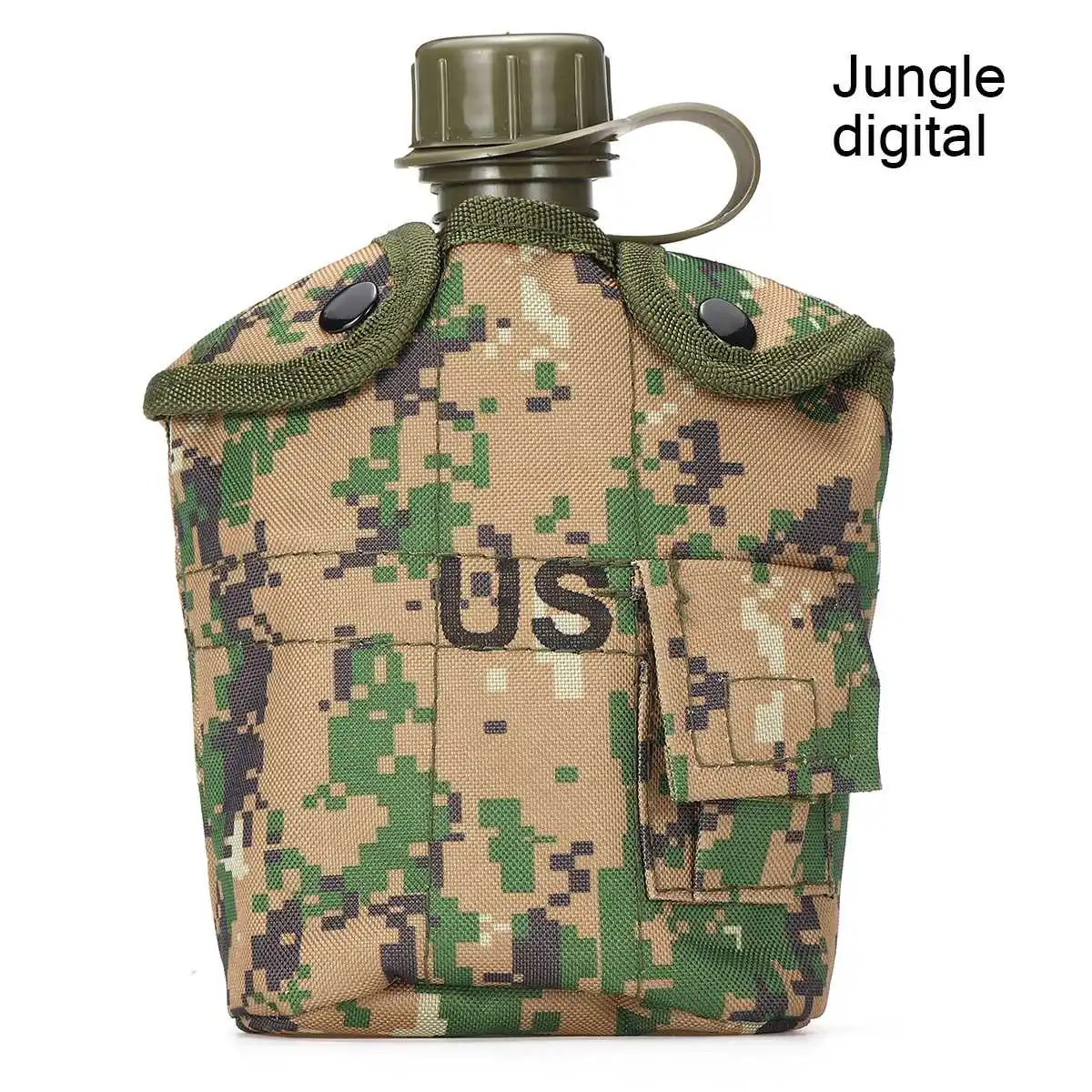 Digital Camo На открытом воздухе бутылка для воды сумка тактическая Шестерня чайник с столовой мерная чашка для армейских фанатов альпинистские походные сумки - Цвет: Digital Camo