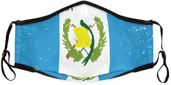 

Distressed Guatemala Flag Face Mask Washable Anti Dust Mask with 4PCS 5Layers Filters for Bicycle, Cycling,Sports