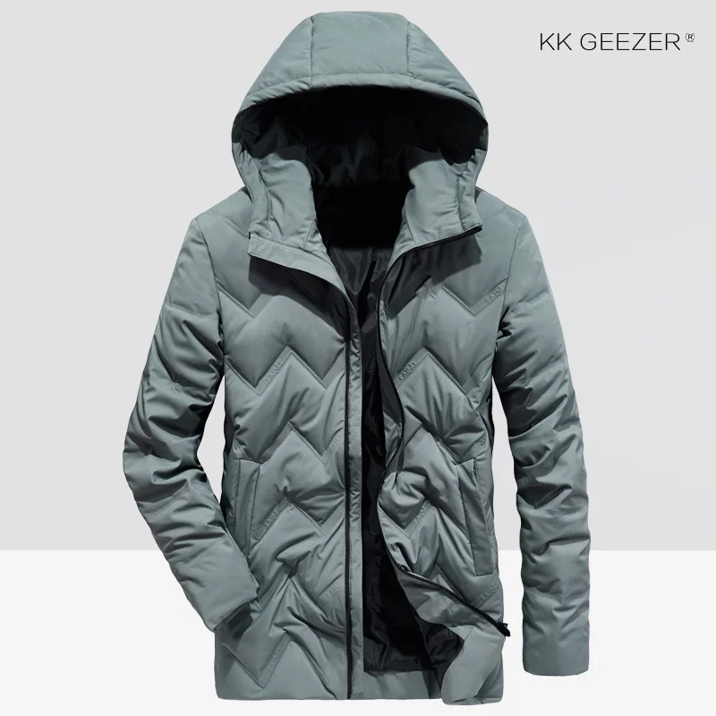 Cold dark gray Мужские длинные зимние куртки ветрозащитные капри для девочек одноцветное Цвет парки с гусиным пухом в стиле милитари Бизнес плотное пальто с хлопковой подкладкой парка Водонепроницаемый пальто - Цвет: Cold dark gray