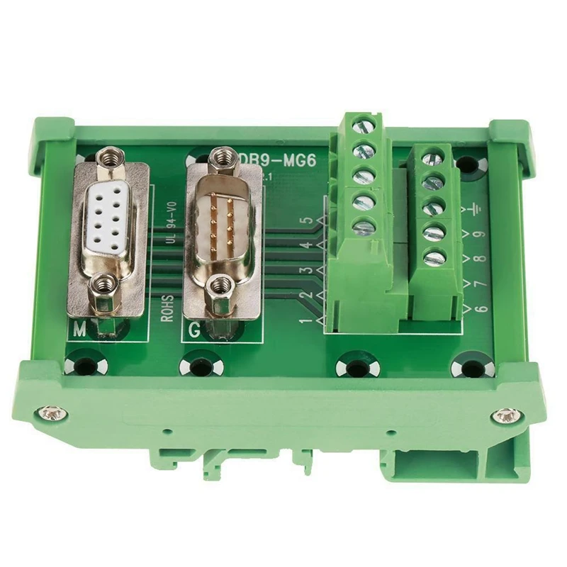 DB9-MG6 DIN рейку интерфейс модуль мужской/женский разъем Breakout Board