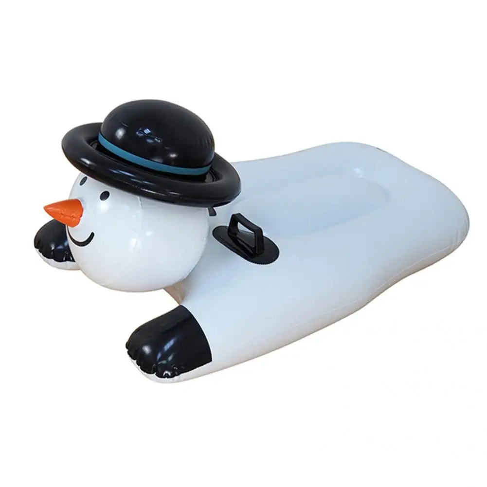 Fun Inflatable Snow Sled Abrasion Resistance Lovely Snow Sled Snowman Shape Inflatable for Children Tube