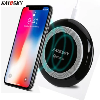 

HAISSKY USB Qi Fast Wireless Charger For Samsung Note 10 Plus S10 Quick Charging Pad For iPhone 11 Pro Max X XS 8 Phone Charger
