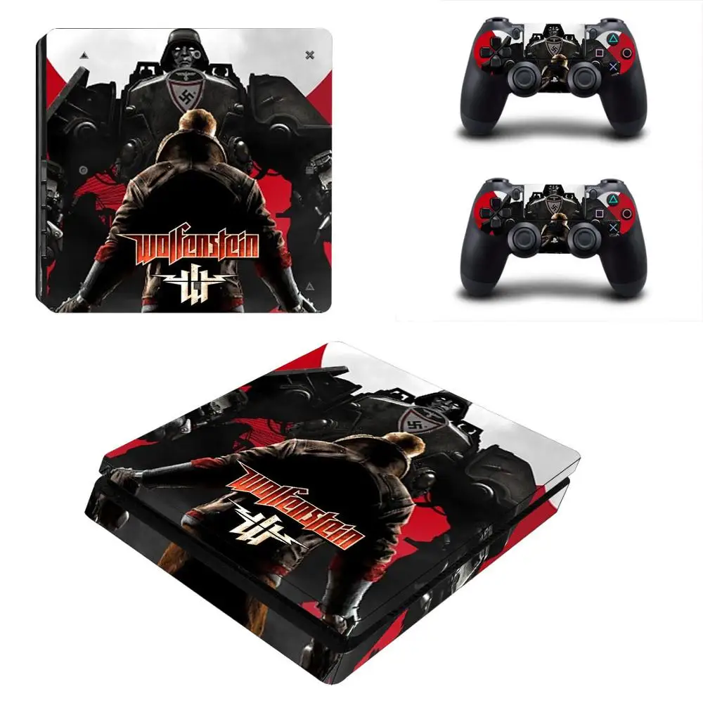 PS4 тонкие наклейки Wolfenstein: Youngblood PS 4 Play станция 4 Тонкая наклейка Pegatinas для playstation 4 тонкая консоль и контроллер - Цвет: YSP4S-2601
