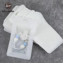 Let's Make – sacs en plastique blancs 100 pièces (19.5x11.5cm), présentoirs sans BPA, emballage de jouets pour bébé, poinçon, pendentif, accessoires