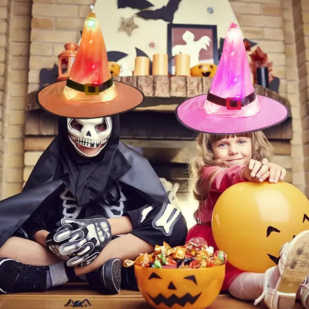 2020 Hot Halloween Glowing Witch Hat Shining Costume Head-wear Cosplay Prom Props Decor for Outdoor Indoor Party | Дом и сад