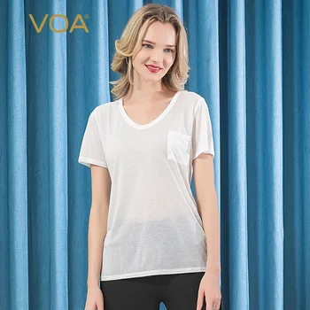 

Voa Sweetheart Collar Short Sleeve Multi-color Simple Square Pocket Design Was Thin Versatile T-shirt Bg2 Tshirt T Shirt Women