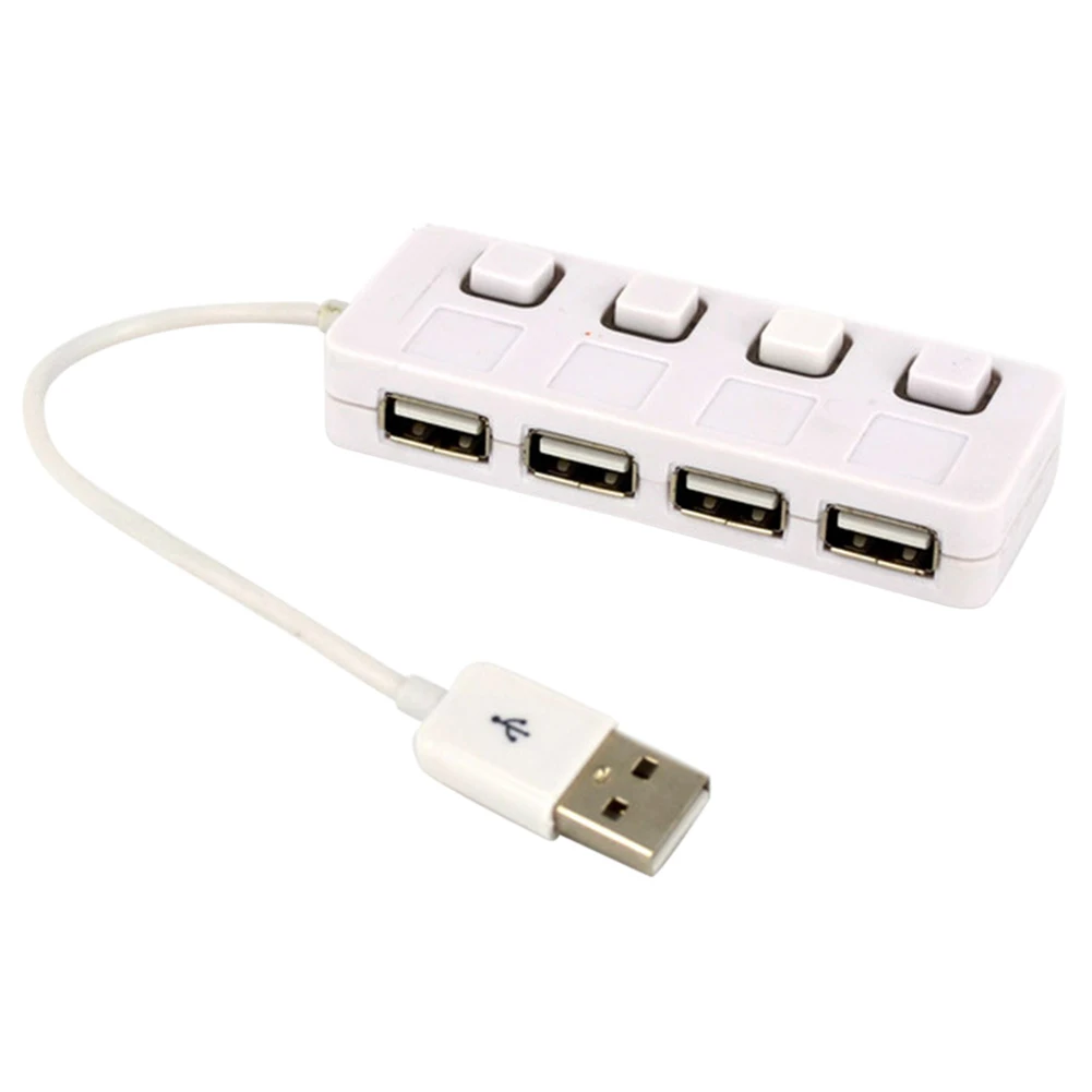 Универсальный 4 порта USB 2,0 индивидуальный переключатель зарядный кабель Центральная станция сплиттер