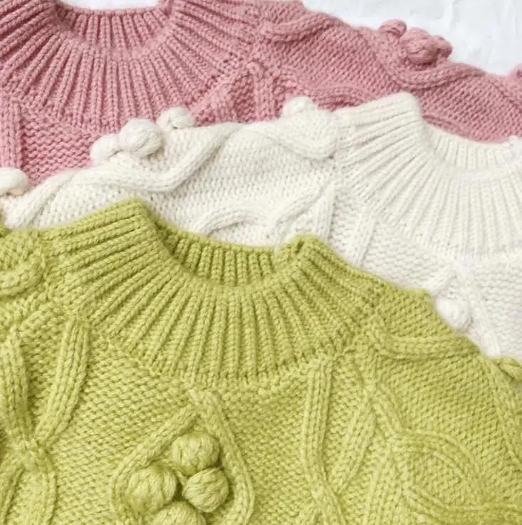 Г., новинка,, вязаный свитер для девочек и мальчиков модный детский пуловер с помпонами на осень и зиму, Свитера для детей от 2 до 7 лет, HH549
