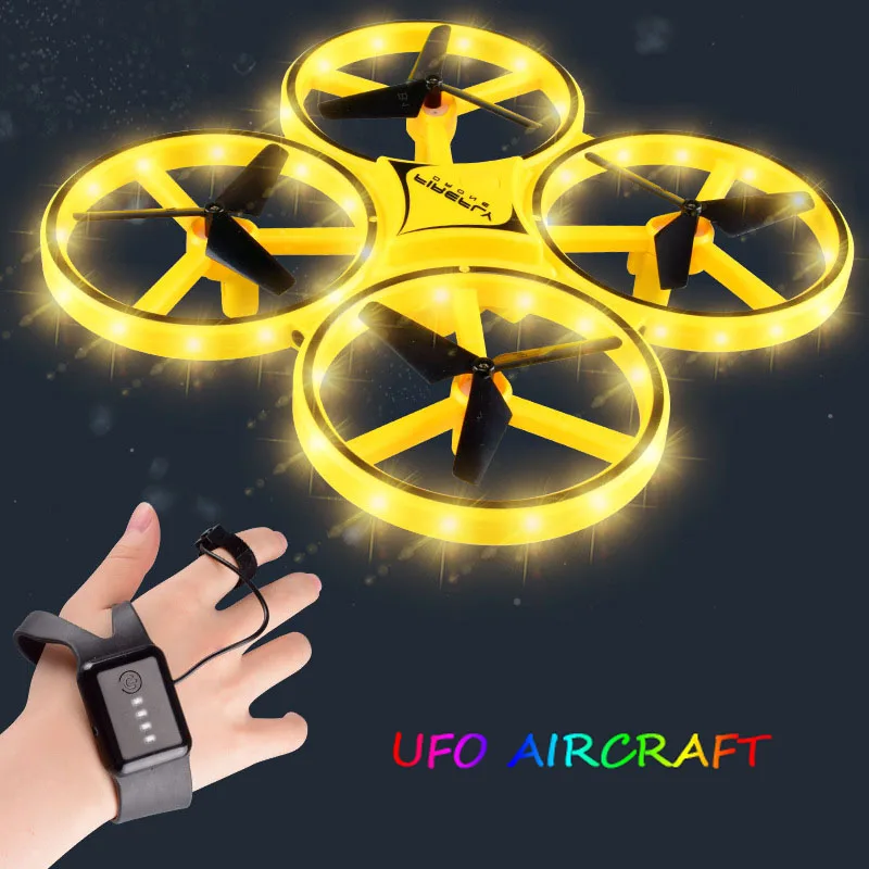 

RC Drone Mini Infrared Induction Hand Control Drone Smart Watch Remote Sensing RC Helicopter Super resistance RC Quadcopter