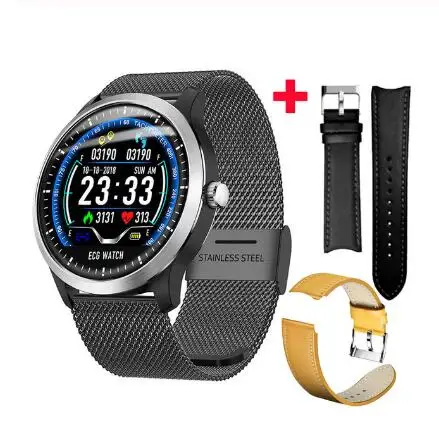 LEMFO N58 новые ЭКГ+ PPG умные часы мужские IP67 водонепроницаемые спортивные часы монитор сердечного ритма кровяное давление умные часы - Цвет: black black yellow