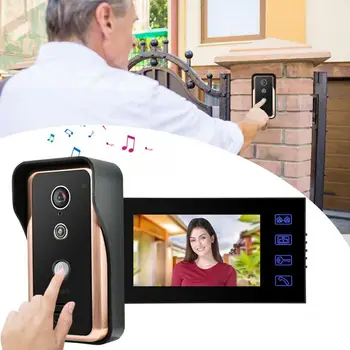

1 Monitor RFID IR Camera 7in Wired Video Intercom Door Bell door phone with Electric Control Lock 100-240V smart doorbell
