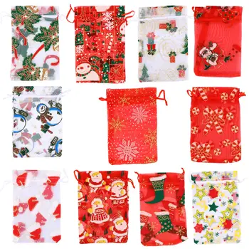 

44pcs Christmas Candy Bag Gift Pouch Drawstring Bag Gift Wrapping Bags
