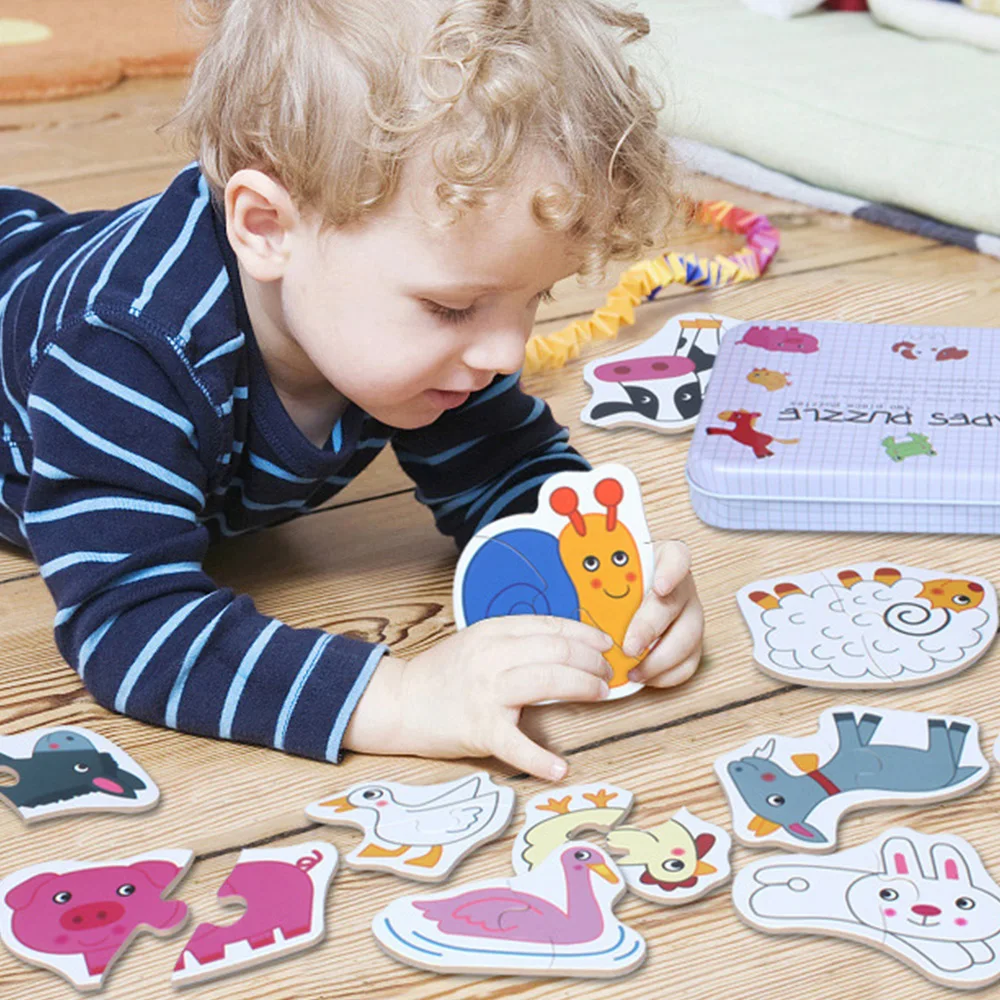 

Cartoon Animals Cognition Paper Puzzle Children Puzzle Box Fruits Transportation Education Early Learning Toy For Boy Girl Sozzy