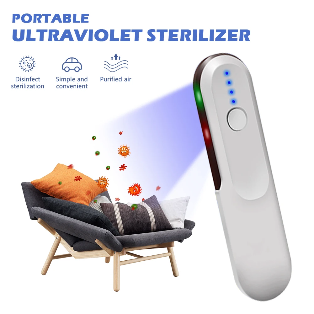 

UVC LED Disinfection Lamp Germicidal Lamp Portable UV Ultraviolet Bactericidal Handheld Sterilization Household Cleaning Light