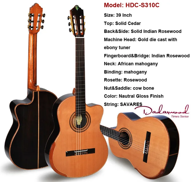 Dadarwood HDC-S310C полностью белоснежный комод гитара, гитара ra классическая - Цвет: HDC-S310C