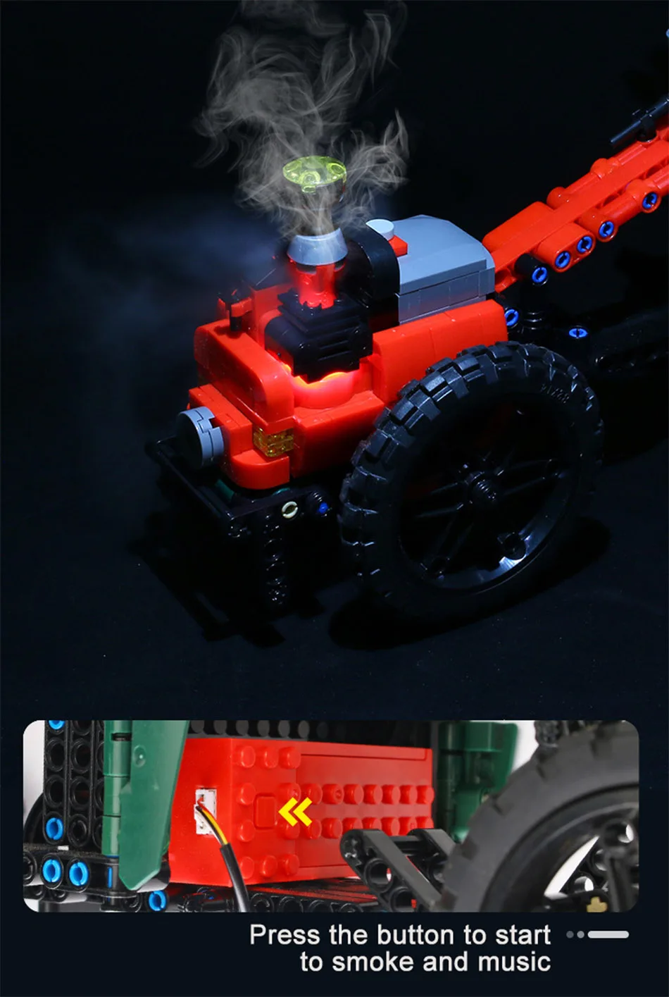 Trator de Brinquedo de Montar para Meninos e Crianças Estilo Retrô Série City Peças Veículos Técnicos Clássicos 742 8 Brinquedos e hobbies