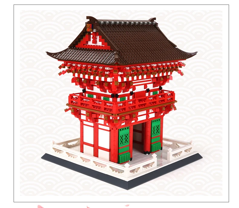 Wange 2409 шт архитектурные блоки Kiyomizu модель храма кирпичный дом Juguetes Развивающие игрушки для детей Подарки 6212