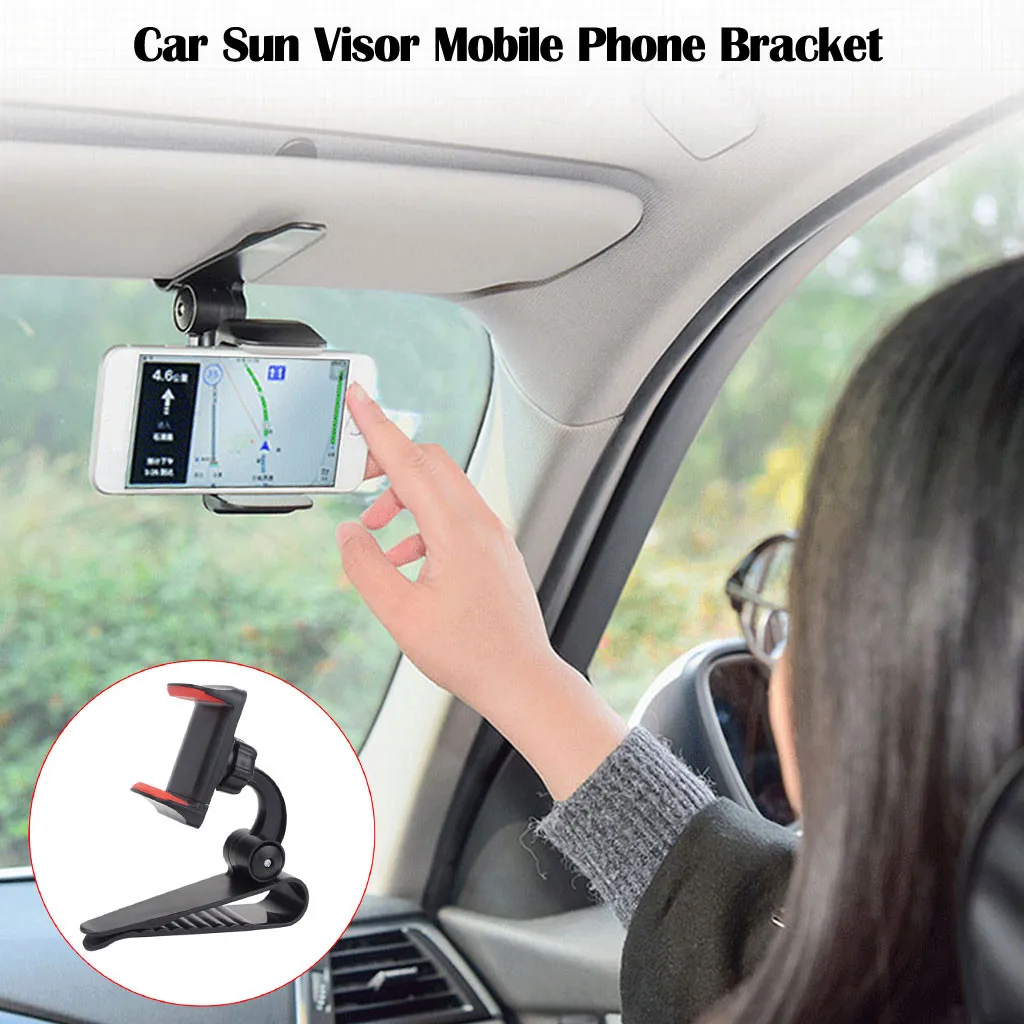 

Car Holder Car Sun Visor Clip Mount GPS Mobile Phone Holder Stand Bracket 360°Rotatable car holder Cellphone smartphone