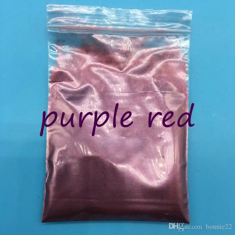 10g Colorful Pearl Powder for make up,many colors mica powder for nail glitter,Pearlescent Powder Cosmetic pigment - Цвет: PurPle Red