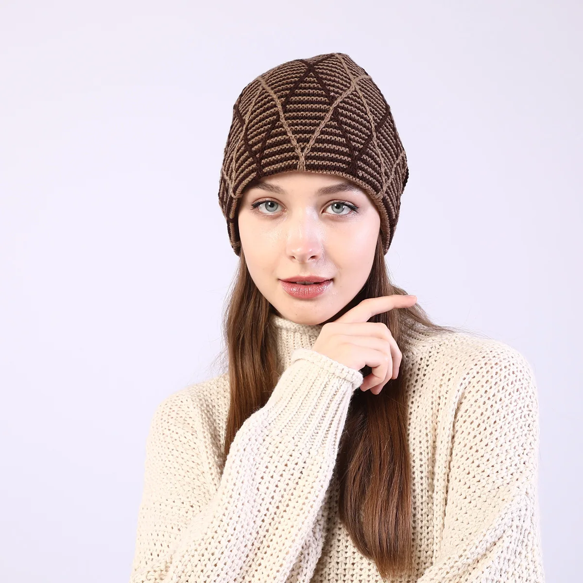 Хит, мужские и женские зимние шапки Skullies, смешанные цвета, сетка, плюс бархат, вязанная шерстяная Осенняя шапка, зимние наушники, женские шапки бини