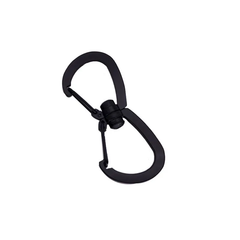 Черный Climbing Aluminum Alloy Carabiner D-Ring Key Chain Clip Multi-color Camping Keyring Snap Hook Outdoor Travel Kit Quickdraws - Цвет: Черный