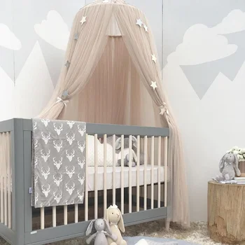 

Round Mosquito Net Bed Canopy Play Tent Bedding Hanging Curtains Lace Dome Netting E2S