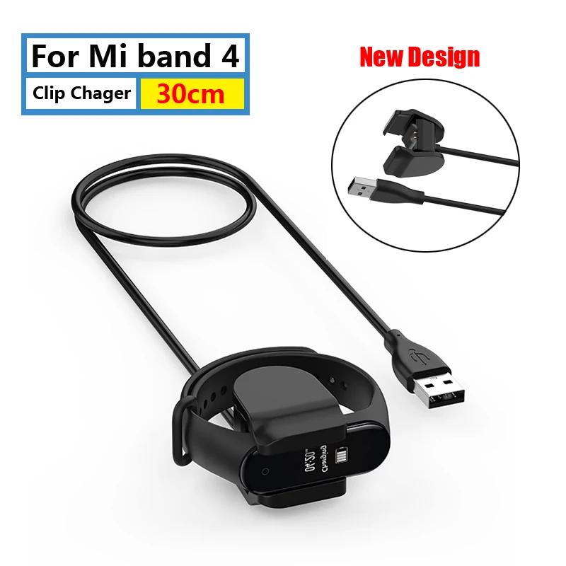 A 30cm for Mi 4 Разборки- Зарядное устройство адаптер 13/20/100 см зарядка через usb кабель для Xiaomi Mi Band 3/4/NFC умный Напульсники с креплением сзади Зарядное устройство - Цвет: A 30cm for Mi 4