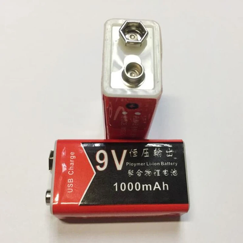 

GTF 9V USB Li-polymer Rechargeable Battery 1000mAh USB lithium battery for Microphone Toy Remote Control drop shipping