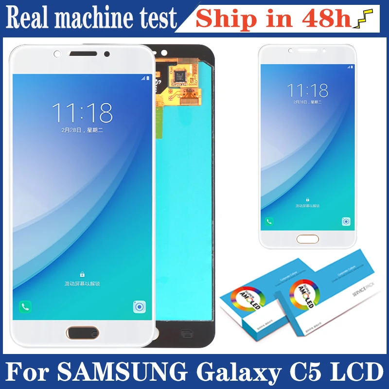 100% Оригинальный 5 2 'ɺmoled дисплей для Samsung Galaxy C5 C5000 SM-C5000 Полный ЖК-сенсорный