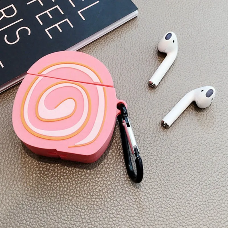 Для AirPod 1 2 Чехол 3D Яйцо ролл хлеб торт мультфильм мягкий силиконовый беспроводной чехол для наушников s для Airpods чехол милый чехол Funda