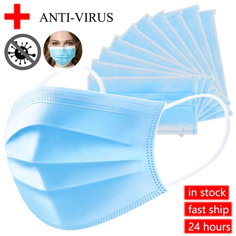 

Disposable Profession Protective Mask 3 Layers Nonwoven Anti Virus Anti-Dust Earloop Face Masks Facial Protective Cover Masks