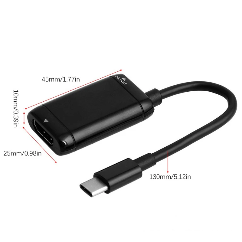 

Type C to HDMI-Compatible Adapter USB3.1 Splitter With Power Port Male To Female Converter For MHL Phone Tablet Cable Accessorie