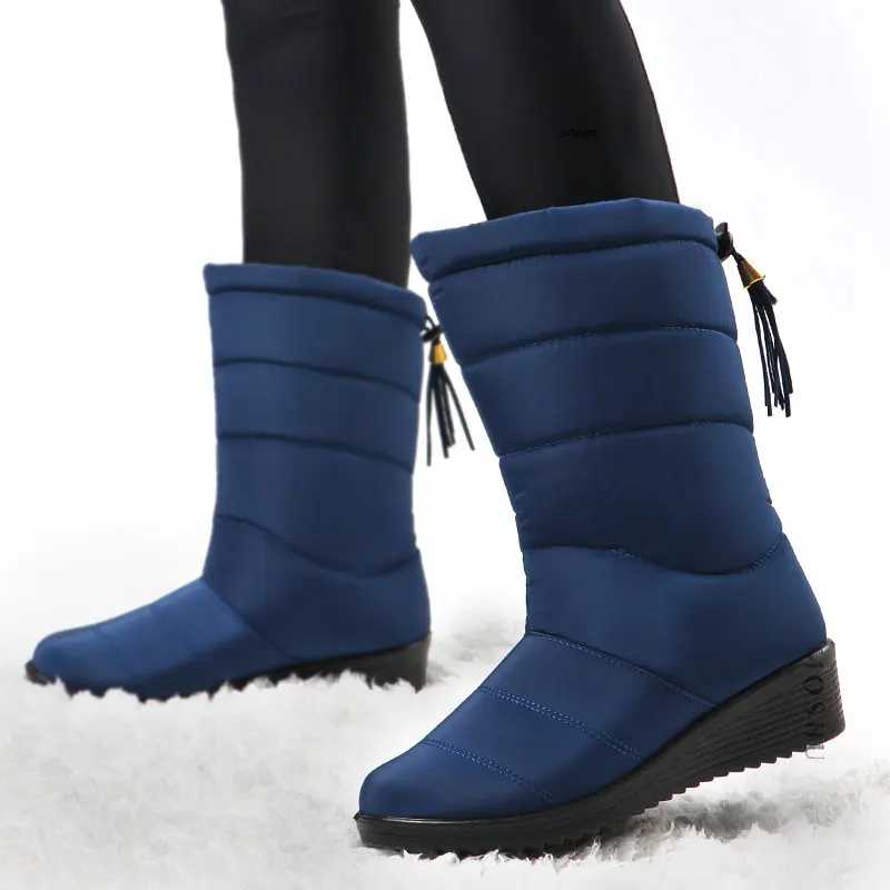 Зимние ботинки; женские зимние ботильоны; ботинки с бахромой; Женская высокая водонепроницаемая обувь; женская обувь с плюшевой стелькой; Bota Feminina