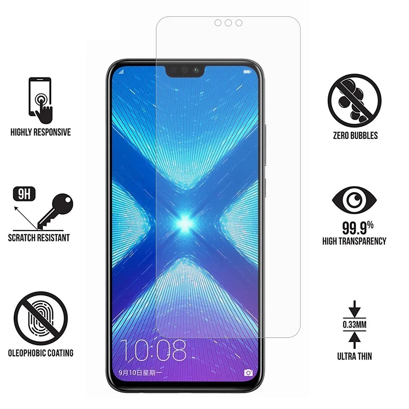 Защитное стекло для huawei Honor 8X защитная пленка Huwei honer hono 8 x x8 прозрачная 9D закаленное стекло 1-3 шт