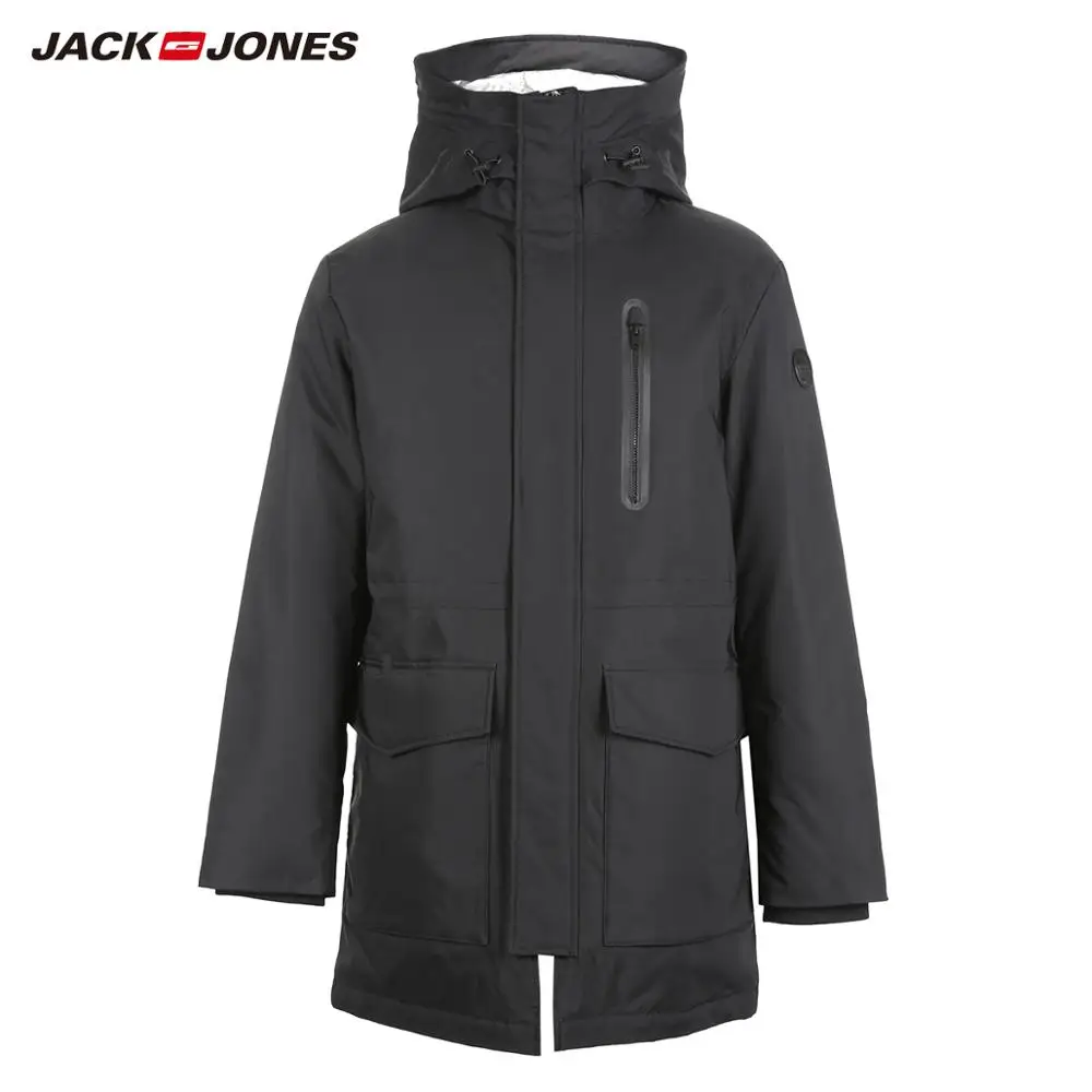 Low Price JackJones Men's Winter Hooded Down Jacket Casual Fashion Parka Coat Long style Menswear 218312518