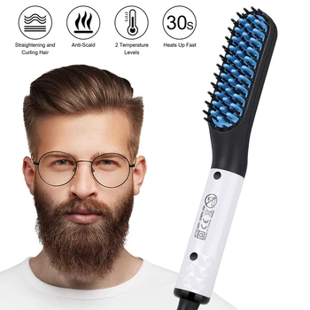 

2020 New Multifunctional Beard Straightener Hair Straighten Straightening Comb Beard Comb Hair brush Quick Hair Styler Men