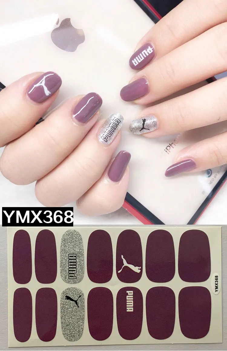 YXM368 14 советы/лист логотип бренда милые животные наклейки для ногтей с узорами полное покрытие самоклеящиеся Стикеры передачи воды Советы Обертывания YMX331-368 - Цвет: YXM368
