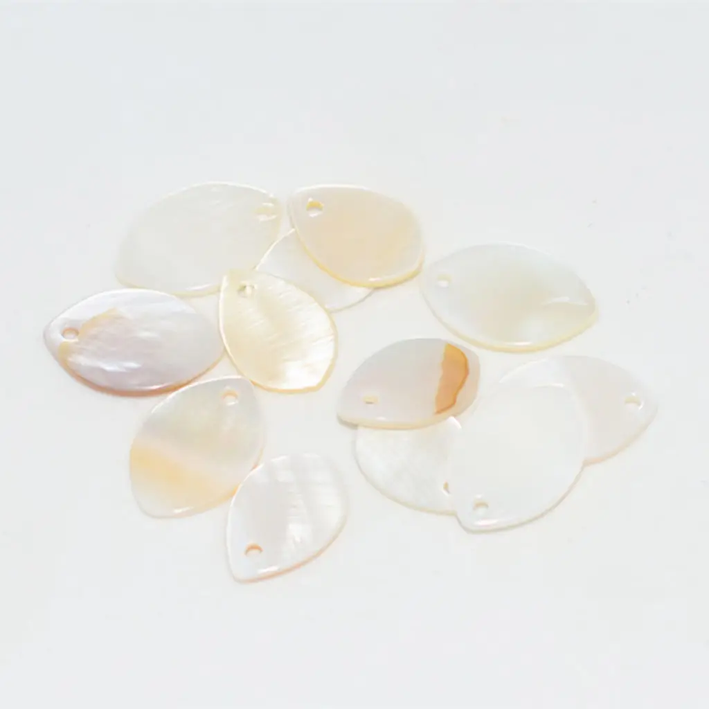 12x Natural Mixed Oval Shell Charm Beads Findings Fit Gem Jade Crystal Pearl