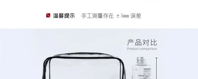 Transparent PVC Cosmetic Bag Portable Zipper Cosmetic Bag Wash Bag Stereo Waterproof Multi-functional Travel Storage Bag