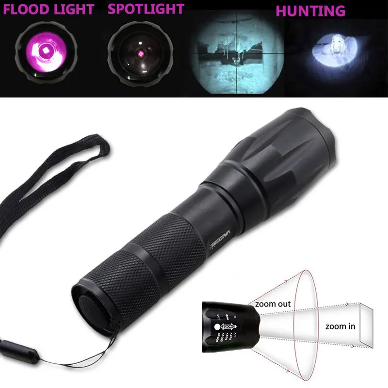 

IR 940nm Flashlight Zoom Infrared Night Vision Outdoor Hunting Light Torch +18650 Battery+Gun Mount+Remote Pressure Switch