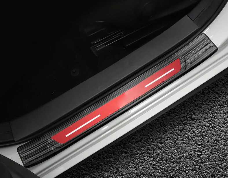 External red black 4 шт. автомобильный Стайлинг внешний Внутренний порог двери Накладка протектор товары для Mazda 3 аксессуары автомобильные аксессуары - Название цвета: External red black